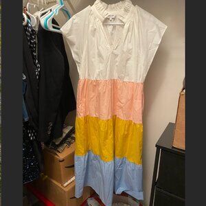 Crosby by Mollie Burch Cap Sleeve Color Block Watts Midi Dress – Size S